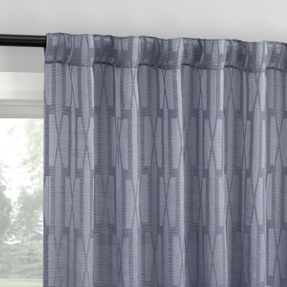 No. 918 -  52"x84" Dover Tonal Geometric Semi-Sheer B Blue